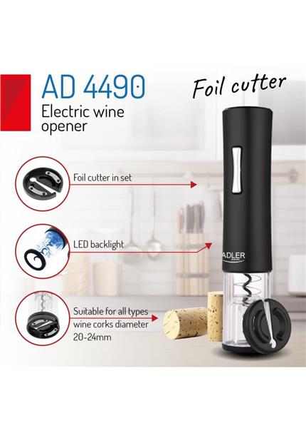 ADLER AD 4490, Elektrická vývrtka na víno ADLER AD 4490, Elektrická vývrtka na víno