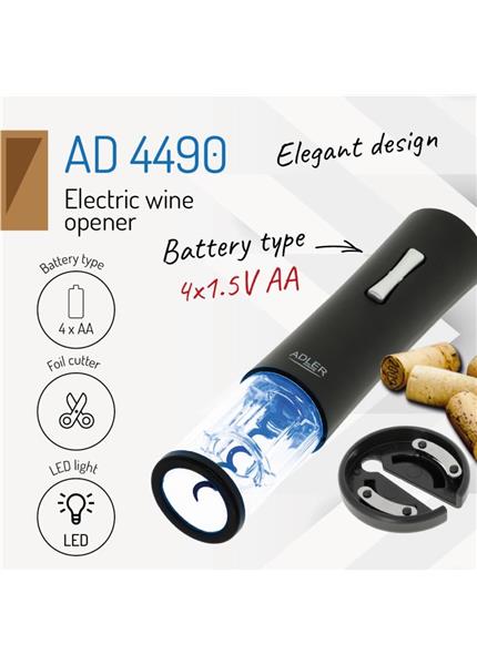 ADLER AD 4490, Elektrická vývrtka na víno ADLER AD 4490, Elektrická vývrtka na víno