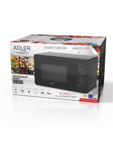 ADLER AD 6206, Mikrovlnná rúra, čierna ADLER AD 6206, Mikrovlnná rúra, čierna