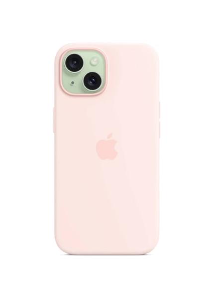 APPLE iPhone 15 Silicone Case, MagSafe, Light Pink APPLE iPhone 15 Silicone Case, MagSafe, Light Pink