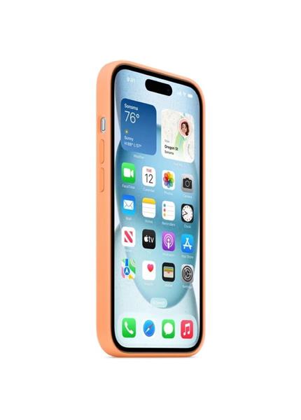 APPLE iPhone 15 Silicone Case, MagSafe, Orange Sor APPLE iPhone 15 Silicone Case, MagSafe, Orange Sor