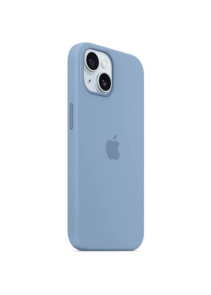 APPLE iPhone 15 Silicone Case, MagSafe, Storm Blue APPLE iPhone 15 Silicone Case, MagSafe, Storm Blue