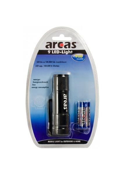ARCAS LED LIGHT 9, LED Baterka čierna ARCAS LED LIGHT 9, LED Baterka čierna