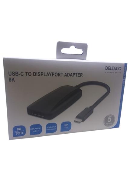 DELTACO Adaptér USB 3.1 Type C/DisplayPort, čierny DELTACO Adaptér USB 3.1 Type C/DisplayPort, čierny