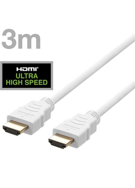 DELTACO Kábel HDMI 2.1 M/M 3m, 8K Ultra High, biel DELTACO Kábel HDMI 2.1 M/M 3m, 8K Ultra High, biel