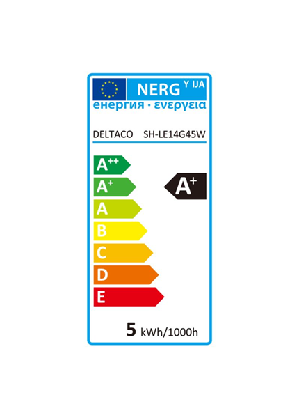 DELTACO SH-LE14G45W, SMART Led žiarovka, E14 DELTACO SH-LE14G45W, SMART Led žiarovka, E14