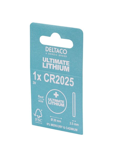 DELTACO Ultimate, Batéria LITHIUM CR2025, 1ks DELTACO Ultimate, Batéria LITHIUM CR2025, 1ks