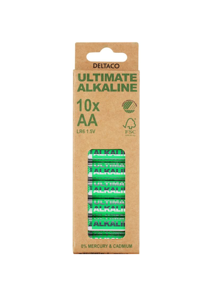 DELTACO ULTIMATE, Batérie alkalické AA, LR06 10ks DELTACO ULTIMATE, Batérie alkalické AA, LR06 10ks