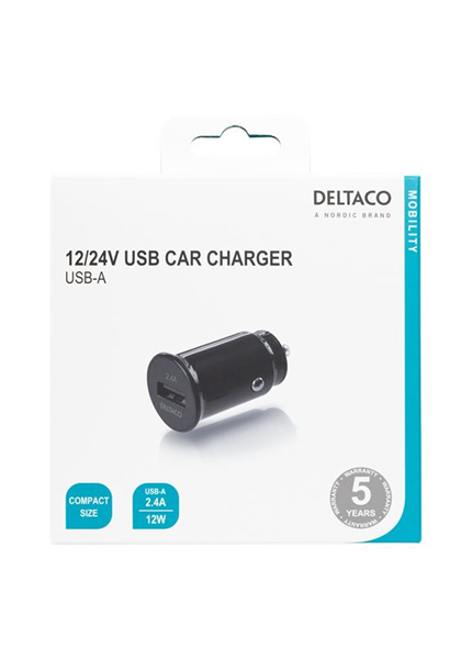 DELTACO USB-CAR123, Autonabíjačka 1x USB 2.0, či DELTACO USB-CAR123, Autonabíjačka 1x USB 2.0, či