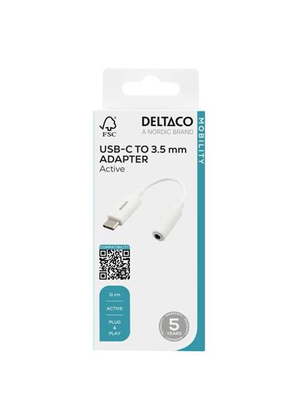 DELTACO USBC-1145, USB-C samec/Jack 3.5mm samica DELTACO USBC-1145, USB-C samec/Jack 3.5mm samica