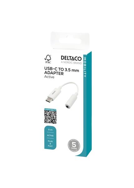 DELTACO USBC-1145, USB-C samec/Jack 3.5mm samica DELTACO USBC-1145, USB-C samec/Jack 3.5mm samica