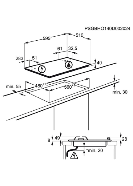 ELECTROLUX Plynová varná doska KGS6424SX ELECTROLUX Plynová varná doska KGS6424SX