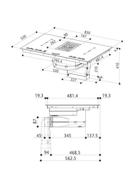 FABER GALILEO  BK NG varná doska s odsávaním FABER GALILEO  BK NG varná doska s odsávaním