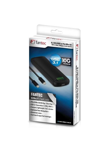 FANTEC NVMe31-FastLock, Externý box, USB Type C FANTEC NVMe31-FastLock, Externý box, USB Type C