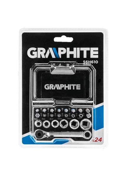 GRAPHITE 56H610, Sada bitov + račňa, 25 mm, 24 ks GRAPHITE 56H610, Sada bitov + račňa, 25 mm, 24 ks
