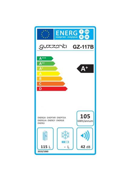 GUZZANTI Chladiaca vitrína GZ 117B čierna GUZZANTI Chladiaca vitrína GZ 117B čierna