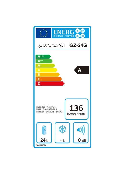 GUZZANTI GZ 24G, Chladiaca vitrína/minibar GUZZANTI GZ 24G, Chladiaca vitrína/minibar