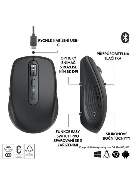 LOGITECH MX Anywhere 3S, Bezdrôtová myš, Graphite LOGITECH MX Anywhere 3S, Bezdrôtová myš, Graphite