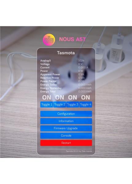 NOUS A5T, TASMOTA Smart predlžovací kábel NOUS A5T, TASMOTA Smart predlžovací kábel