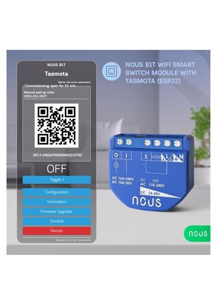 NOUS B1T, Tasmota SMART Switch, prepínač (bez) NOUS B1T, Tasmota SMART Switch, prepínač (bez)