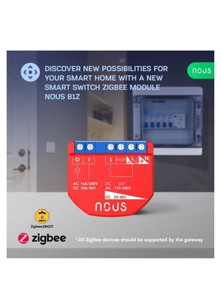 NOUS B1Z, ZigBee SMART Switch, prepínač (bez) NOUS B1Z, ZigBee SMART Switch, prepínač (bez)