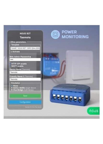 NOUS B2T, Tasmota SMART Switch, prepínač (s mera) NOUS B2T, Tasmota SMART Switch, prepínač (s mera)