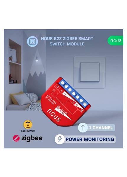 NOUS B2Z, ZigBee SMART Switch, prepínač (s mera) NOUS B2Z, ZigBee SMART Switch, prepínač (s mera)