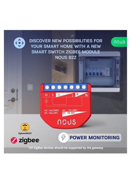 NOUS B2Z, ZigBee SMART Switch, prepínač (s mera) NOUS B2Z, ZigBee SMART Switch, prepínač (s mera)