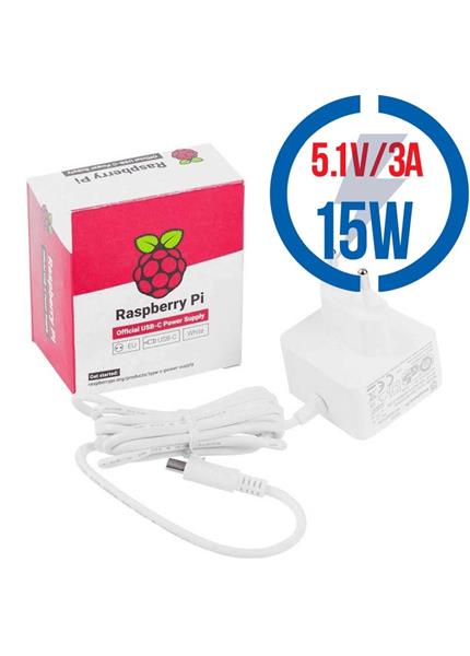 RASPBERRY USB-C adaptér Raspberry Pi 4B 3A biely RASPBERRY USB-C adaptér Raspberry Pi 4B 3A biely