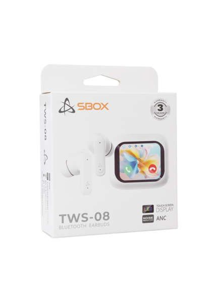 SBOX EB-TWS08-W, Bluetooth slúchadlá, biele SBOX EB-TWS08-W, Bluetooth slúchadlá, biele