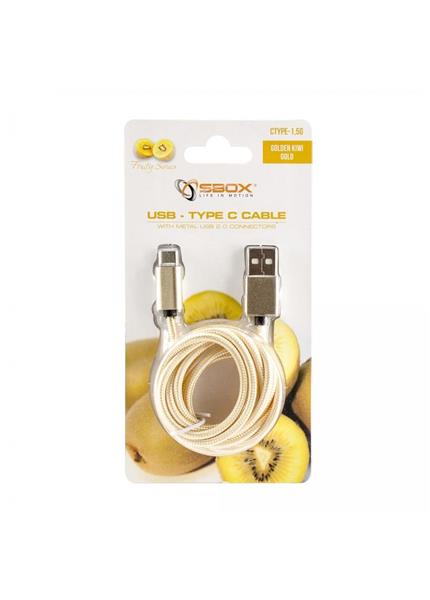 SBOX USB-TYPEC-15G Kábel USB 2.0/TypeC 1,5m zlat SBOX USB-TYPEC-15G Kábel USB 2.0/TypeC 1,5m zlat