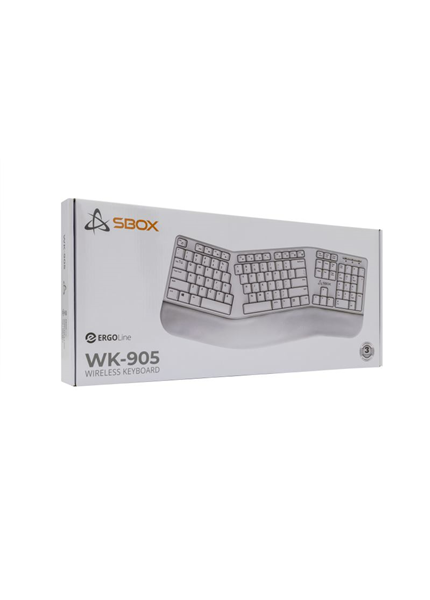 SBOX WK-905-US ERGO, Bezdrôtová klávesnica, biela SBOX WK-905-US ERGO, Bezdrôtová klávesnica, biela