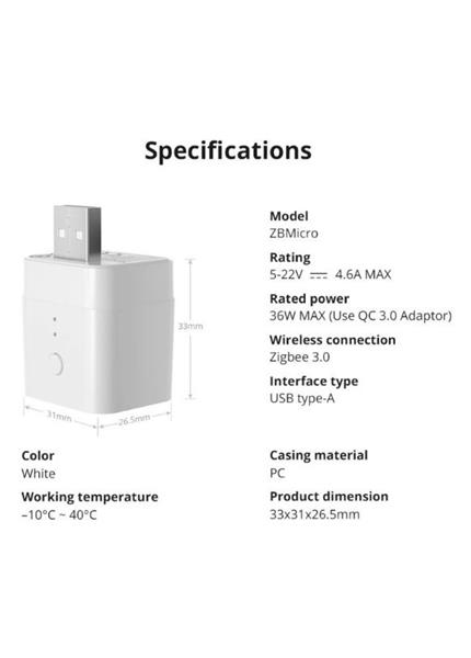 SONOFF ZB MICRO, ZigBee USB Prepínač/Adaptér SONOFF ZB MICRO, ZigBee USB Prepínač/Adaptér