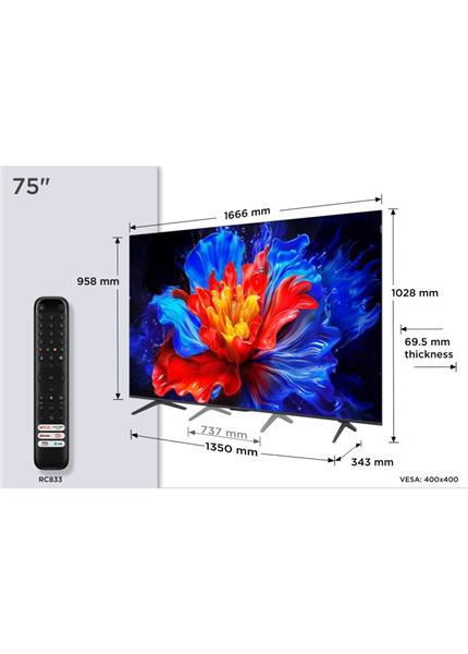 TCL P8K Smart QLED Google TV 75" 4K (75P8K) TCL P8K Smart QLED Google TV 75" 4K (75P8K)