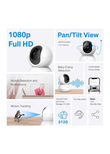 TP-link Tapo C200C, Pan/Tilt Home Security kamera TP-link Tapo C200C, Pan/Tilt Home Security kamera