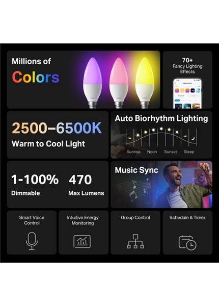 TP-link Tapo L430C(4-pack), SMART Led žiarovka E14 TP-link Tapo L430C(4-pack), SMART Led žiarovka E14