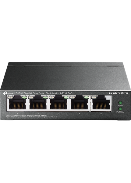 TP-Link TL-SG105MPE SMART Switch 5-Port/1Gbps/PoE+ TP-Link TL-SG105MPE SMART Switch 5-Port/1Gbps/PoE+