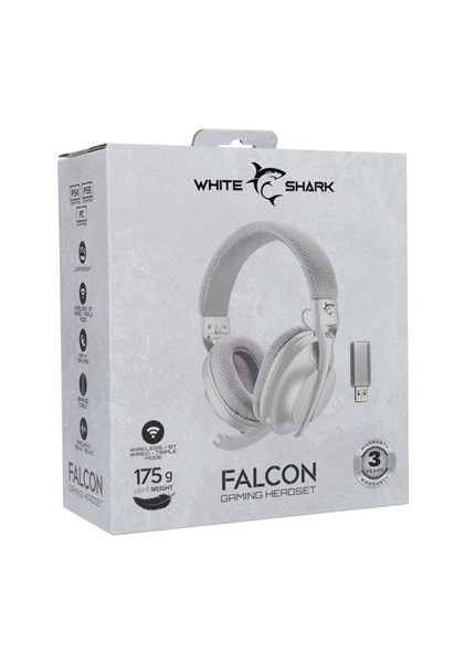 White Shark WHG-2441, FALCON , Wireless white/grey White Shark WHG-2441, FALCON , Wireless white/grey