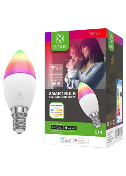 WOOX R9075, WiFi Smart Bulb E14 RGB+CCT WiFi WOOX R9075, WiFi Smart Bulb E14 RGB+CCT WiFi